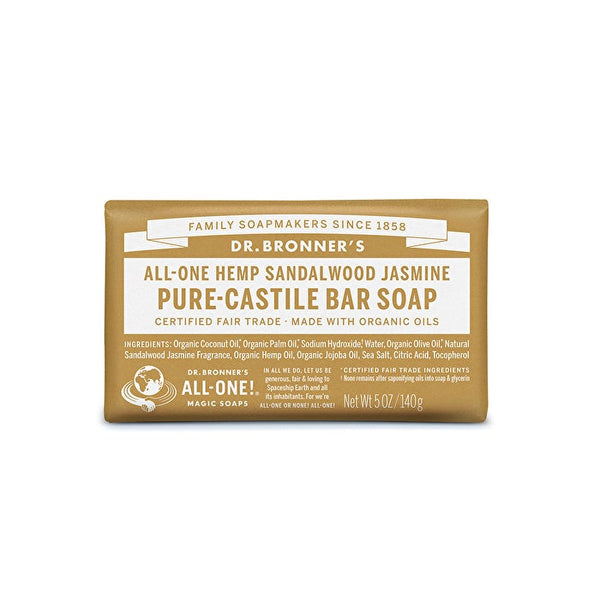 Dr. Bronner's Pure-Castile Bar Soap (Hemp All-One) Sandalwood Jasmine 140g