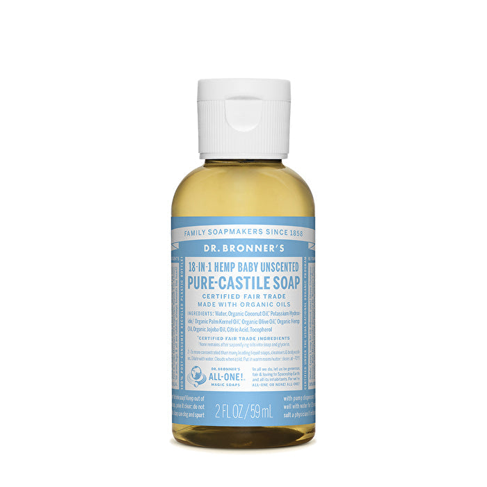 Dr. Bronner's Pure-Castile Soap Liquid (Hemp 18-in-1) Baby Unscented 59ml