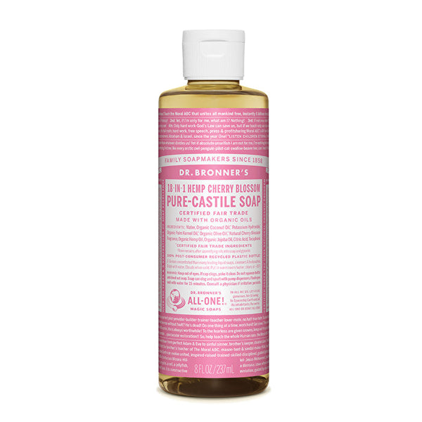 Dr. Bronner's Pure-Castile Soap Liquid (Hemp 18-in-1) Cherry Blossom 237ml