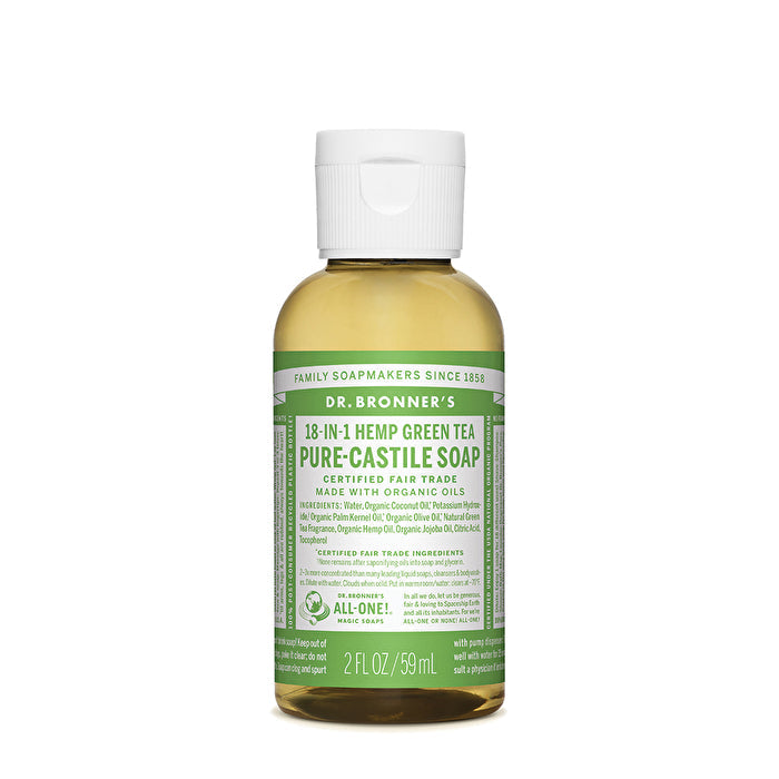 Dr. Bronner's Pure-Castile Soap Liquid (Hemp 18-in-1) Green Tea 59ml