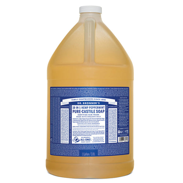 Dr. Bronner's Pure-Castile Soap Liquid (Hemp 18-in-1) Peppermint 3780ml