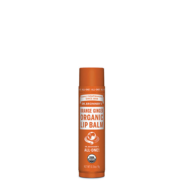 Dr. Bronner's Organic Lip Balm Orange Ginger 4g x 12 display