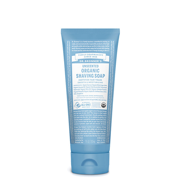 Dr. Bronner's Organic Shaving Soap Unscented 207ml