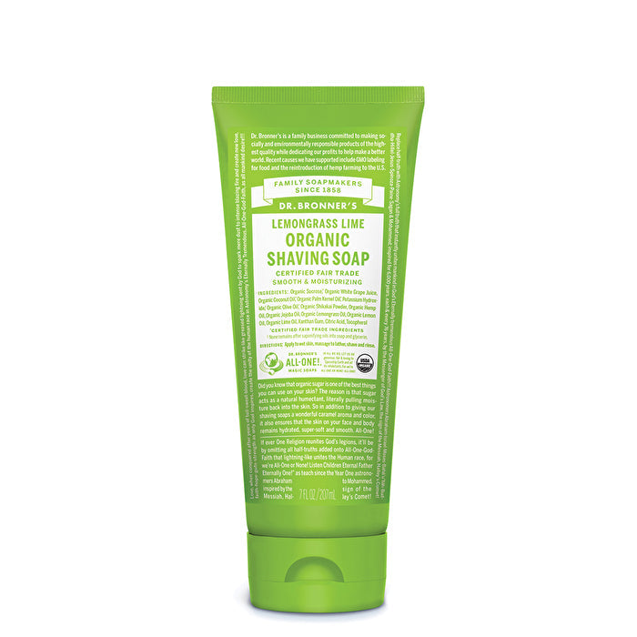 Dr. Bronner's Organic Shaving Soap Lemongrass Lime 207ml