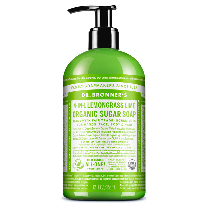 Dr. Bronner's Organic Pump Soap 355ml - Lemongrass Lime