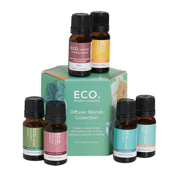 Eco Modern Essentials Aroma Essential Oil Diffuser Blends Collection 10ml x 6 Pack