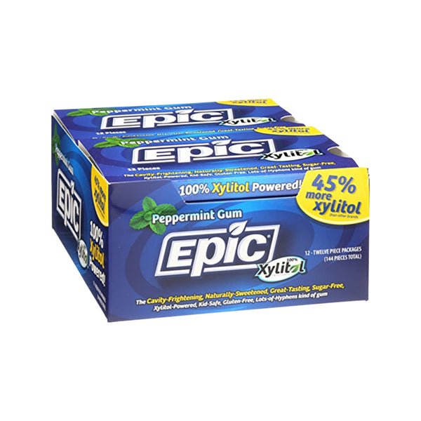 Epic Dental Epic Xylitol Dental Gum Peppermint Blister Pack x 12 Pk 12pc