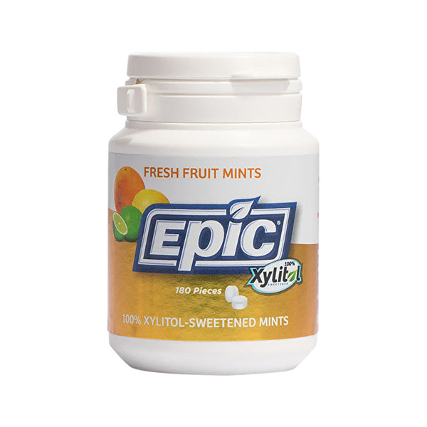 Epic Dental Epic Xylitol Dental Mints Fresh Fruit Tub 180pc