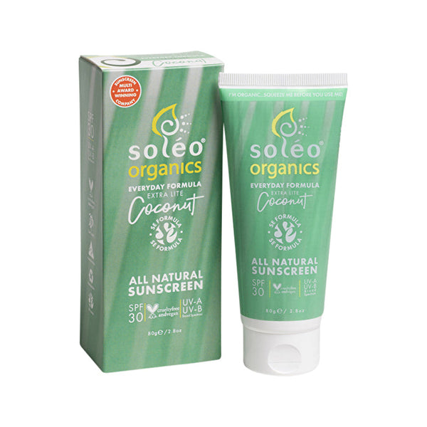 Soleo Organics All Natural Sunscreen SPF30 Everyday Formula (Extra Lite) 80g