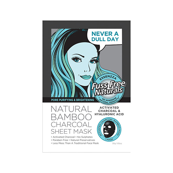 Essenzza Fuss Free Naturals Bamboo Facial Mask Activated Charcoal & Hyaluronic Acid