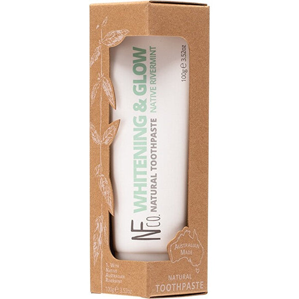 The Natural Family Co . Natural Toothpaste Whitening & Glow (with Native Rivermint) 100g