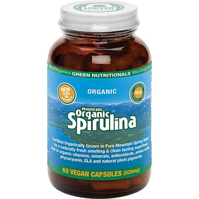 MicrOrganics Green Nutritionals Mountain Organic Spirulina 520mg 60vc