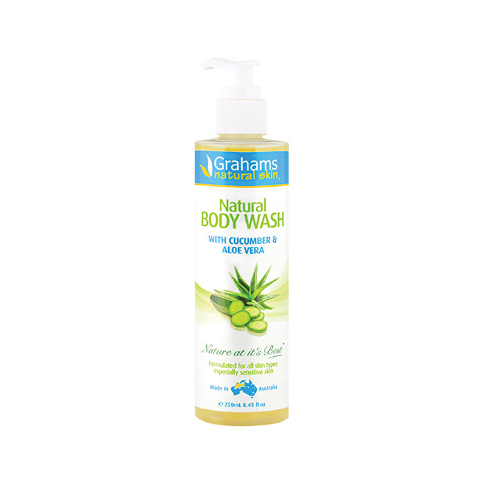 GRAHAMS NATURAL ALTERNATIVES Grahams Natural Body Wash with Cucumber & Aloe Vera 250ml