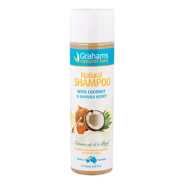 GRAHAMS NATURAL ALTERNATIVES Grahams Natural Natural Shampoo with Coconut & Manuka Honey (all hair types) 250ml