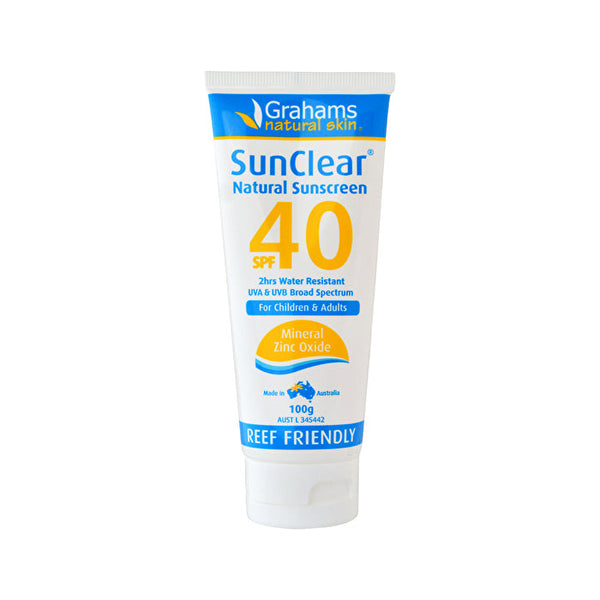 GRAHAMS NATURAL ALTERNATIVES Grahams Natural SunClear Natural Sunscreen SPF 40 (for Children & Adults) 100g