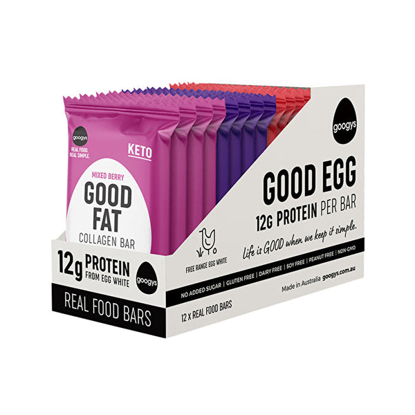 Googys Good Fat Collagen Bar Mixed 45g x 12 Display