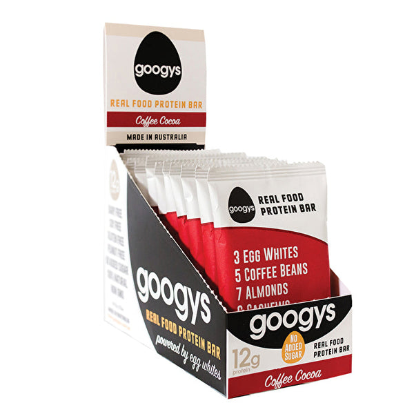 Googys Good Egg Protein Bar Coffee Cocoa 55g x 12 Display
