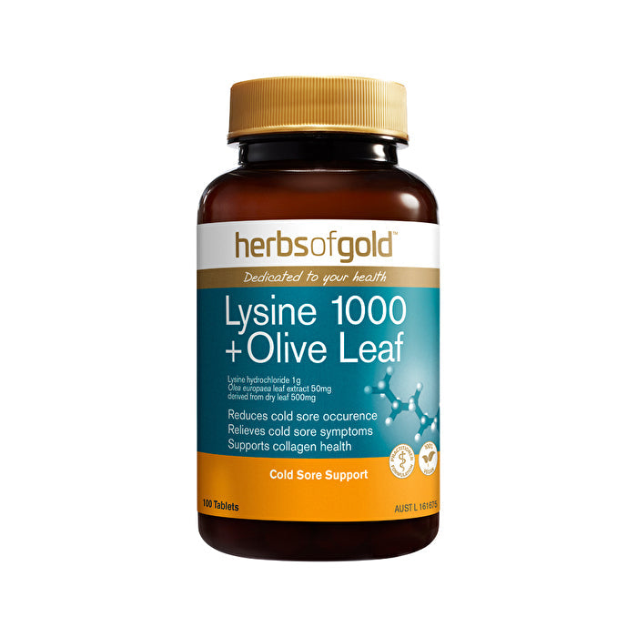 Herbs of Gold Lysine plus Olive Leaf 100t