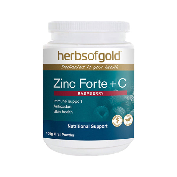 Herbs of Gold Zinc Forte + C (Raspberry Flavour) Oral Powder 100g