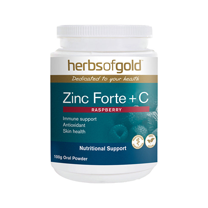 Herbs of Gold Zinc Forte + C (Raspberry Flavour) Oral Powder 100g