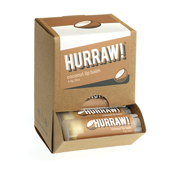 Hurraw! Lip Balm Coconut 4.3g x 24 Display