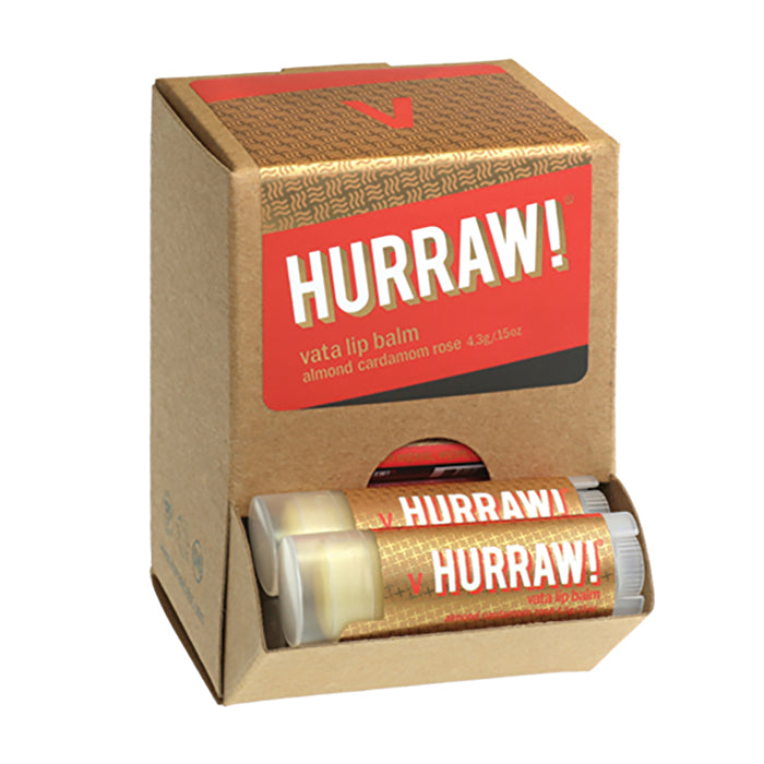 Hurraw! Lip Balm Vata (Almond, Cardamon & Rose) 4.3g x 24 Display