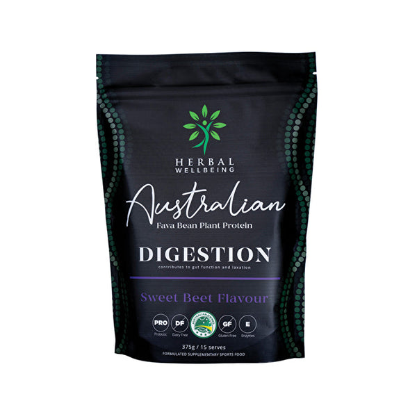 Herbal Wellbeing Australian Fava Bean Plant Protein Digestion Sweet Beet 375g