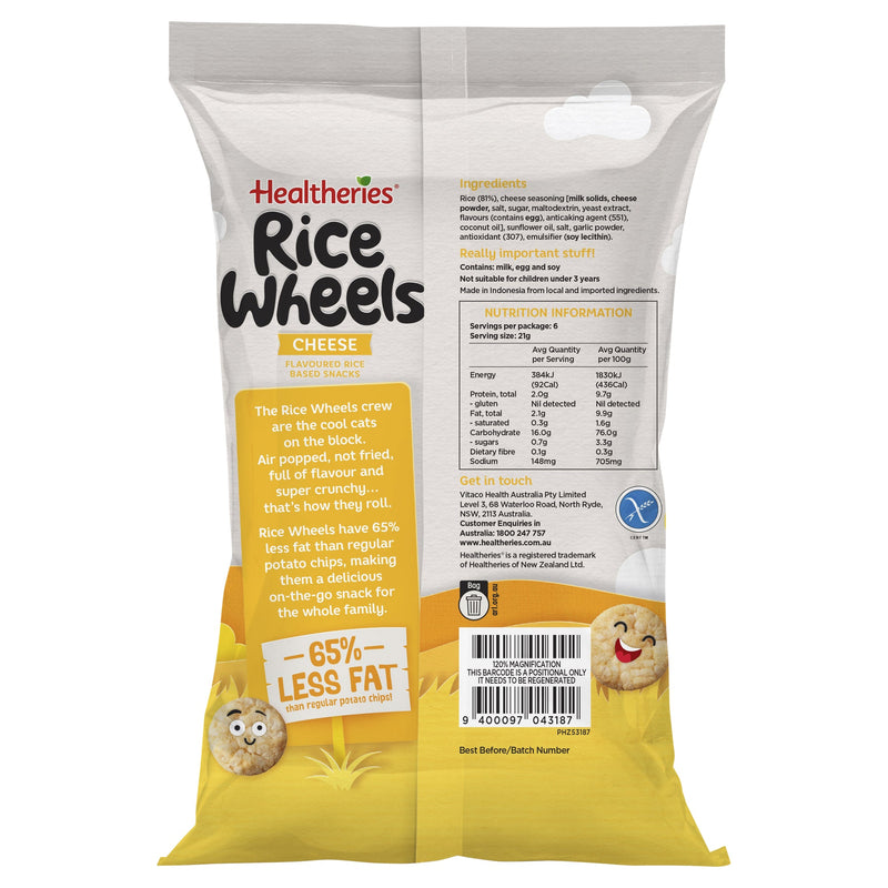 Healtheries Rice Wheels Cheese 21g