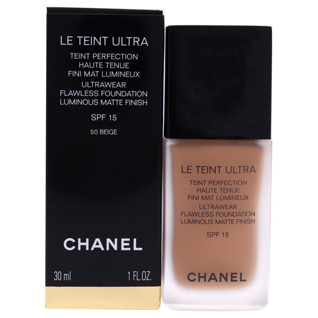 Chanel Le Teint Ultra Ultrawear Flawless Foundation SPF 15 - 50 Beige by Chanel for Women - 1 oz Foundation