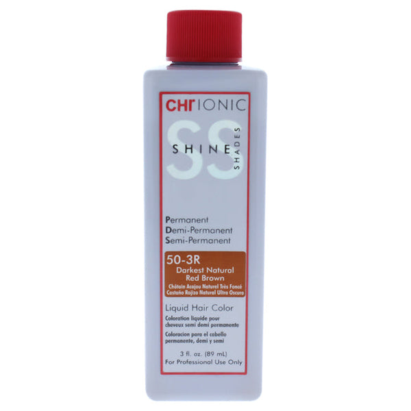 CHI Ionic Shine Shades Liquid Hair Color - 50-3R Darkest Natural Red Brown by CHI for Unisex - 3 oz Hair Color