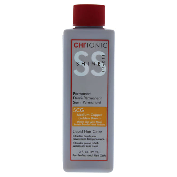 CHI Ionic Shine Shades Liquid Hair Color - 5CG Medium Copper Golden Brown by CHI for Unisex - 3 oz Hair Color