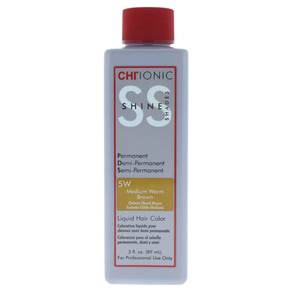 CHI Ionic Shine Shades Liquid Hair Color - 5W Medium Warm Brown by CHI for Unisex - 3 oz Hair Color