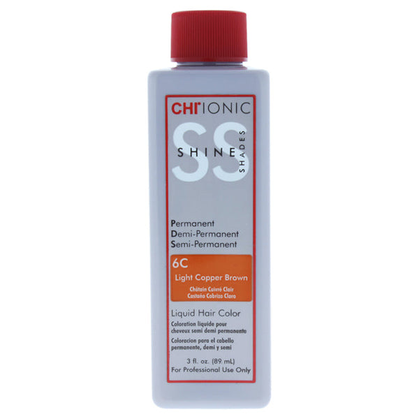 CHI Ionic Shine Shades Liquid Hair Color - 6C Light Copper Brown by CHI for Unisex - 3 oz Hair Color