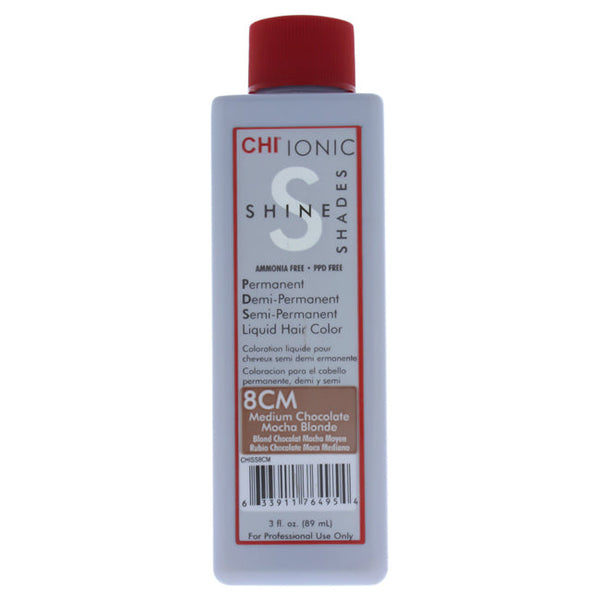 CHI Ionic Shine Shades Liquid Hair Color - 8CM Medium Chocolate Mocha Blonde by CHI for Unisex - 3 oz Hair Color