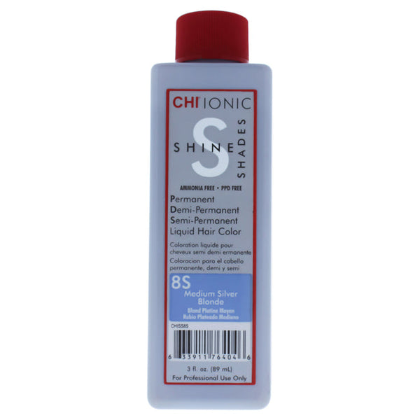 CHI Ionic Shine Shades Liquid Hair Color - 8S Medium Silver Blonde by CHI for Unisex - 3 oz Hair Color