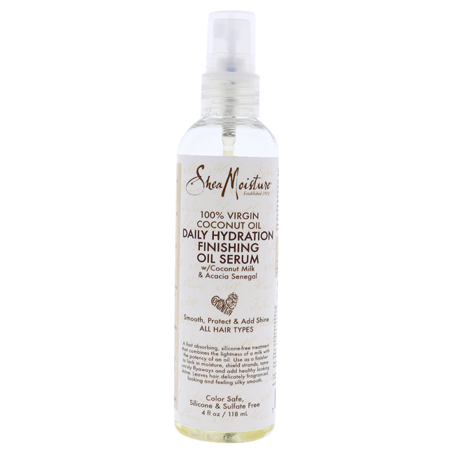 Shea Moisture 100 Percent Virgin Coconut Oil Daily Hydration Finishing Oil Serum by Shea Moisture for Unisex - 4 oz Serum