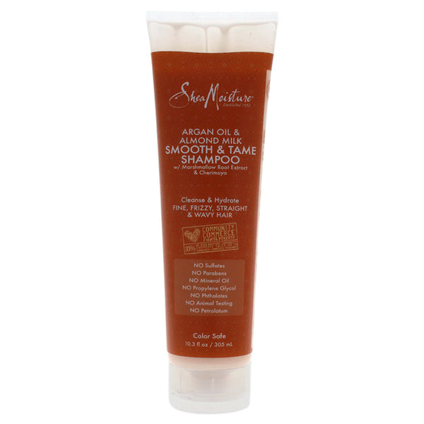 Shea Moisture Argan Oil and Almond Milk Smooth and Tame Shampoo by Shea Moisture for Unisex - 10.3 oz Shampoo