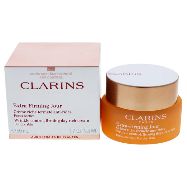 Clarins Extra-Firming Day Wrinkle Control Firming Rich Cream - Dry Skin by Clarins for Unisex - 1.7 oz Cream