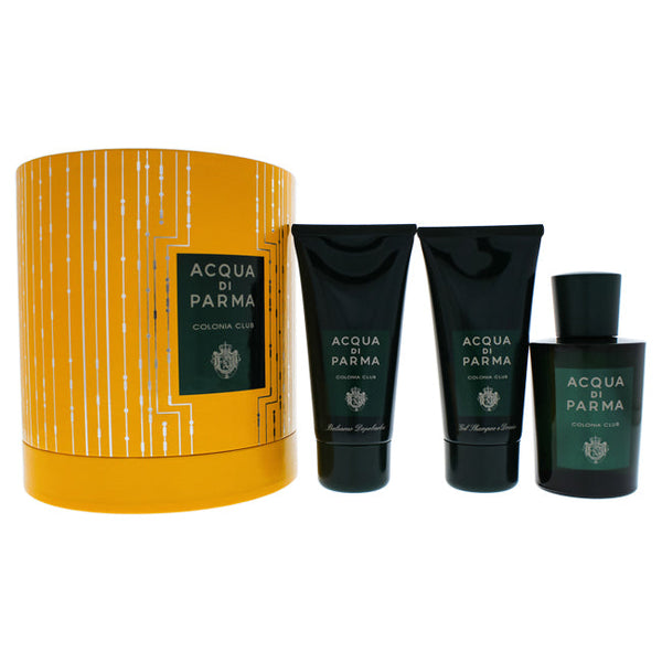 Acqua Di Parma Colonia Club by Acqua Di Parma for Men - 3 Pc Gift Set 3.4oz EDC Spray, 2.5oz Shower Gel, 2.5oz Aftershave Balm