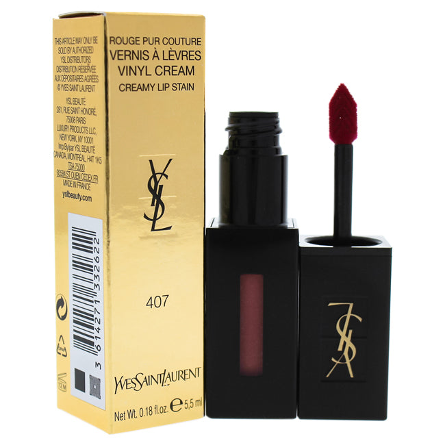 Yves Saint Laurent Vinyl Cream Lip Stain - 407 Carmin Session by Yves Saint Laurent for Women - 0.18 oz Lip Gloss