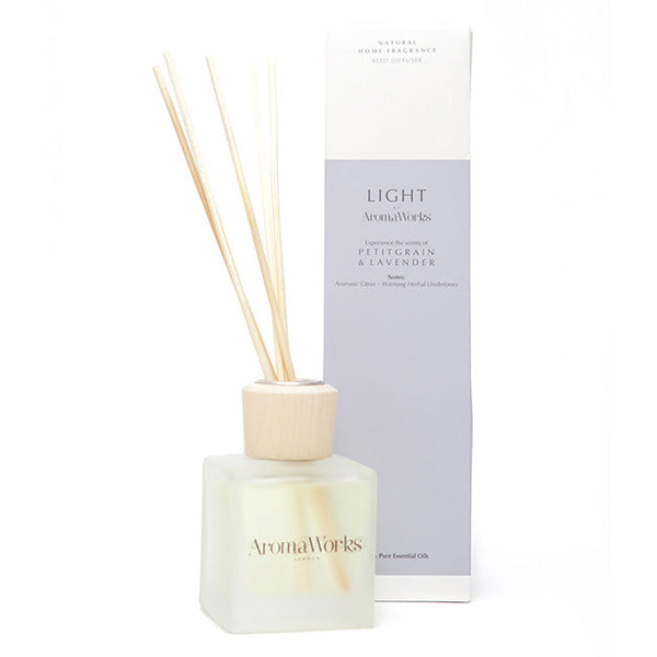 Aromaworks Light Reed Diffuser - Petitgrain and Lavender by Aromaworks for Unisex - 3.4 oz Reed Diffusers