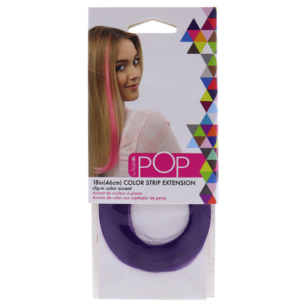Hairdo Pop Color Strip Extension - Party Purple by Hairdo for Women - 18 Inch Hair Extension