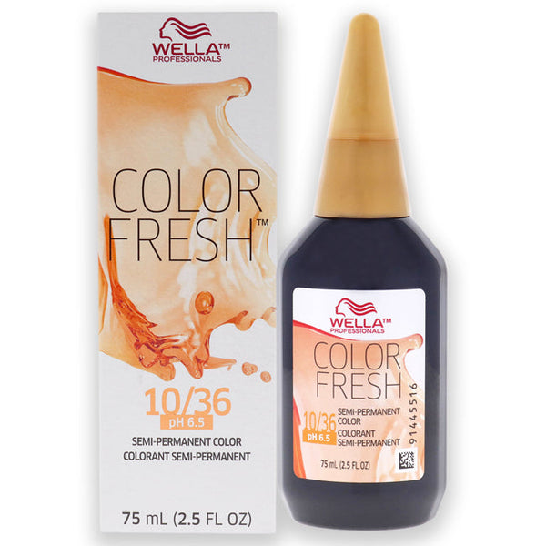 Wella Color Fresh Semi-Permanent Color - 10 36 Lightest Blonde-Gold Violet by Wella for Unisex - 2.5 oz Hair Color