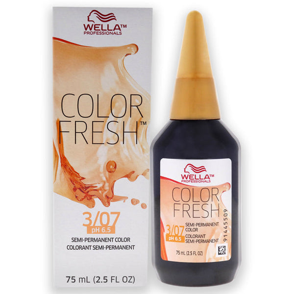 Wella Color Fresh Semi-Permanent Color - 3 07 Dark Brown-Natural Brown by Wella for Unisex - 2.5 oz Hair Color