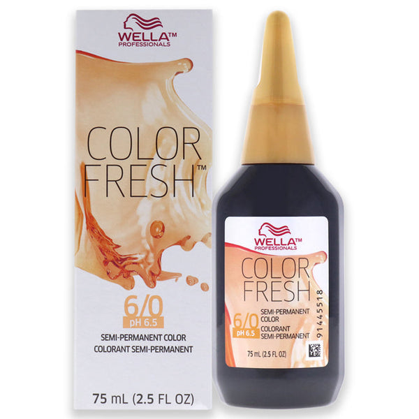 Wella Color Fresh Semi-Permanent Color - 6 0 Dark Blonde-Natural by Wella for Unisex - 2.5 oz Hair Color