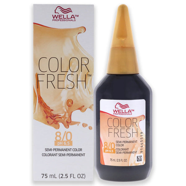 Wella Color Fresh Semi-Permanent Color - 8 0 Light Blonde-Natural by Wella for Unisex - 2.5 oz Hair Color