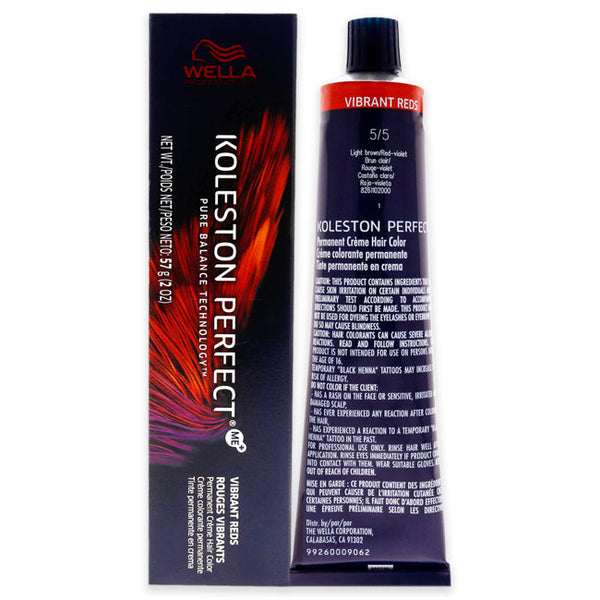 Wella Koleston Perfect Permanent Creme Hair Color - 5 5 Light Brown-Red-Violet by Wella for Unisex - 2 oz Hair Color