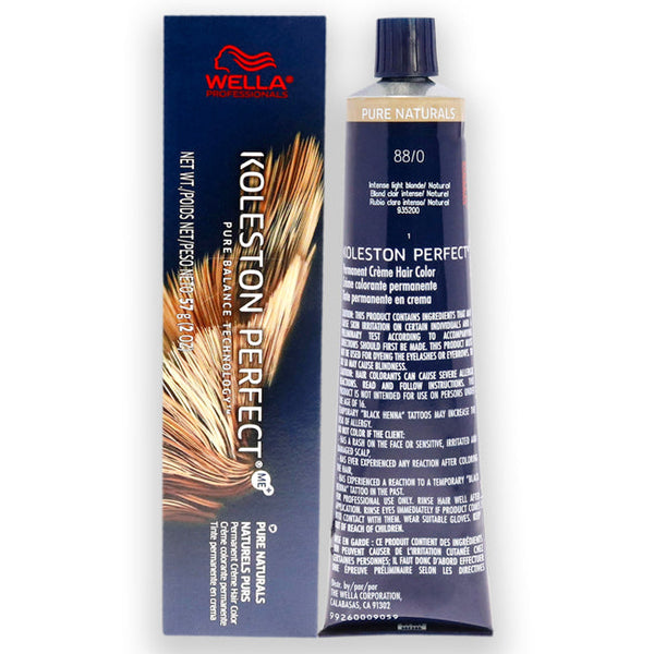 Wella Koleston Perfect Permanent Creme Hair Color - 88 0 Intense Light Blonde-Natural by Wella for Unisex - 2 oz Hair Color