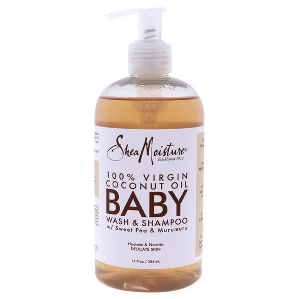 Shea Moisture 100 Percent Virgin Coconut Oil Baby Wash and Shampoo by Shea Moisture for Kids - 13 oz Body Wash