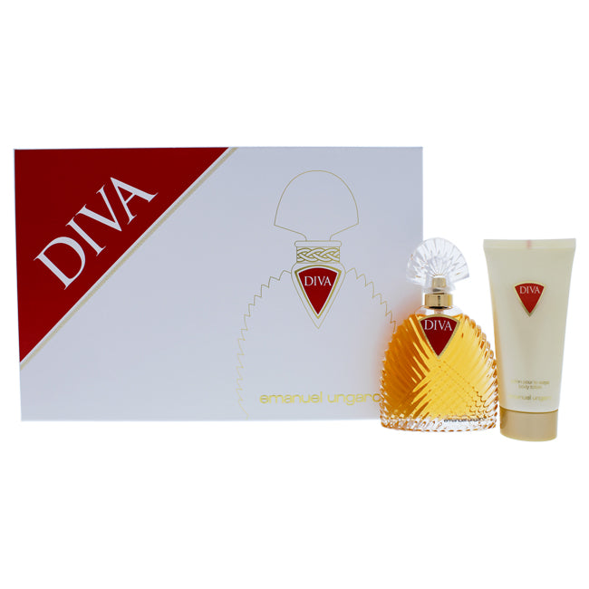 Emanuel Ungaro Diva by Emanuel Ungaro for Women - 2 Pc Gift Set 3.4oz EDP Spray, 3.4oz Body Lotion